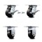 Service Caster 4 Inch Rubber on Steel Caster Brakes/Swivel Locks and 2 Rigid SCC, 2PK SCC-35S420-RSB-SLB-BSL-2-R-2 - alternate 1